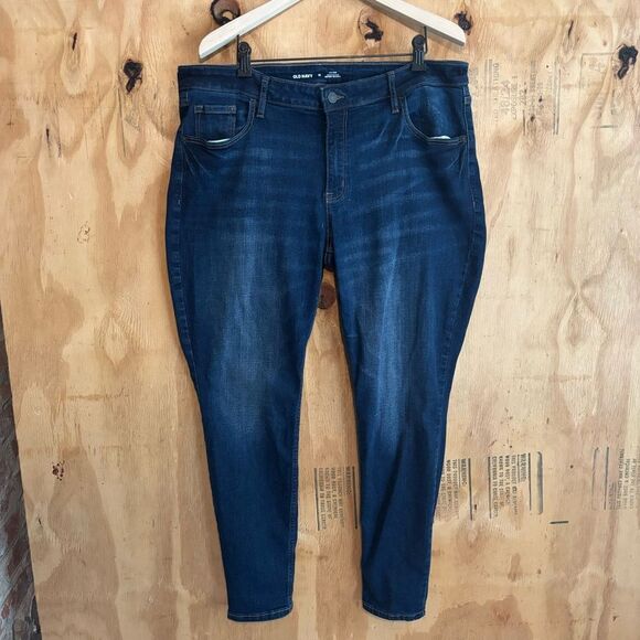 Old Navy Rockstar Mid Rise Skinny Jeans Blue Medium Wash Denim Plus Size 18 - Picture 1 of 4